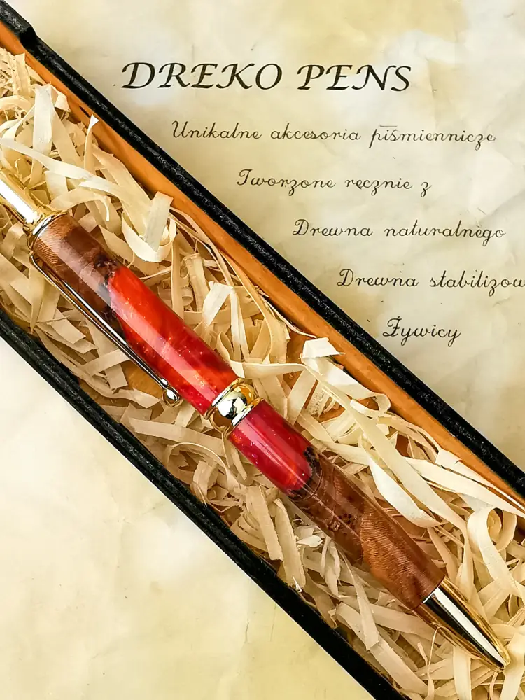 Długopis hybryda drewna jabłoni i żywicy 