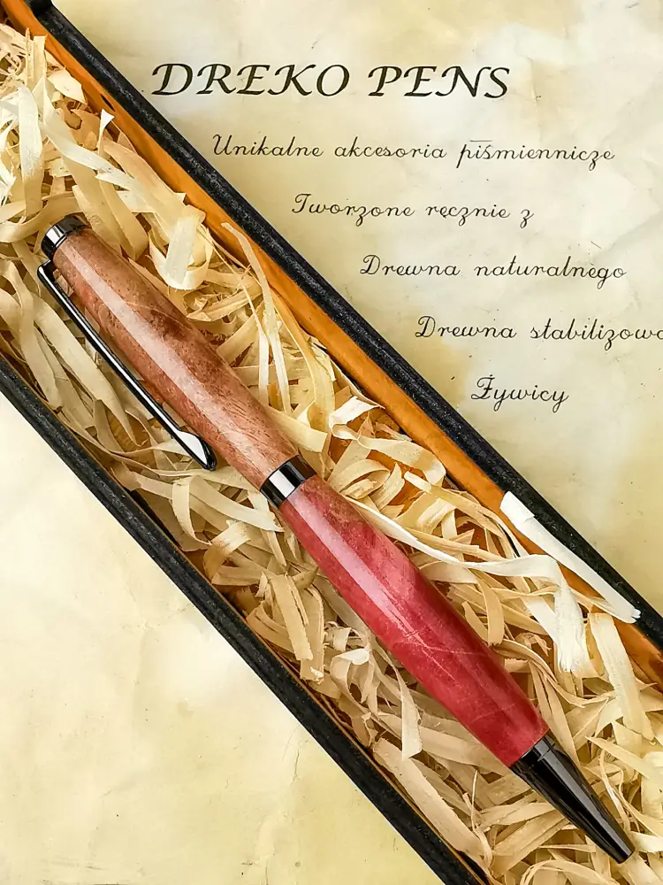 Długopis z drewna stabilizowanego typu slim